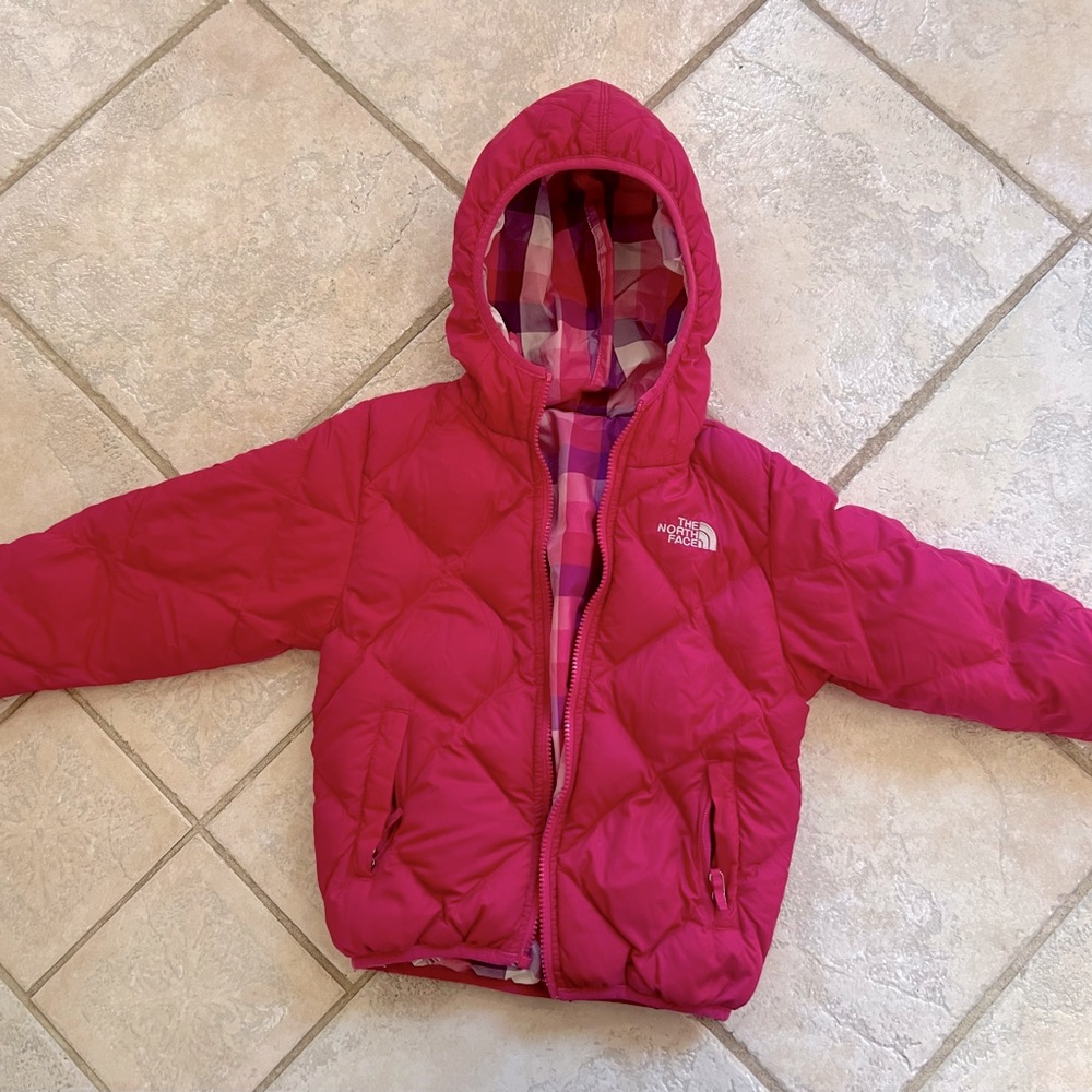 Beautiful pink and purple reversible North Face jacket.